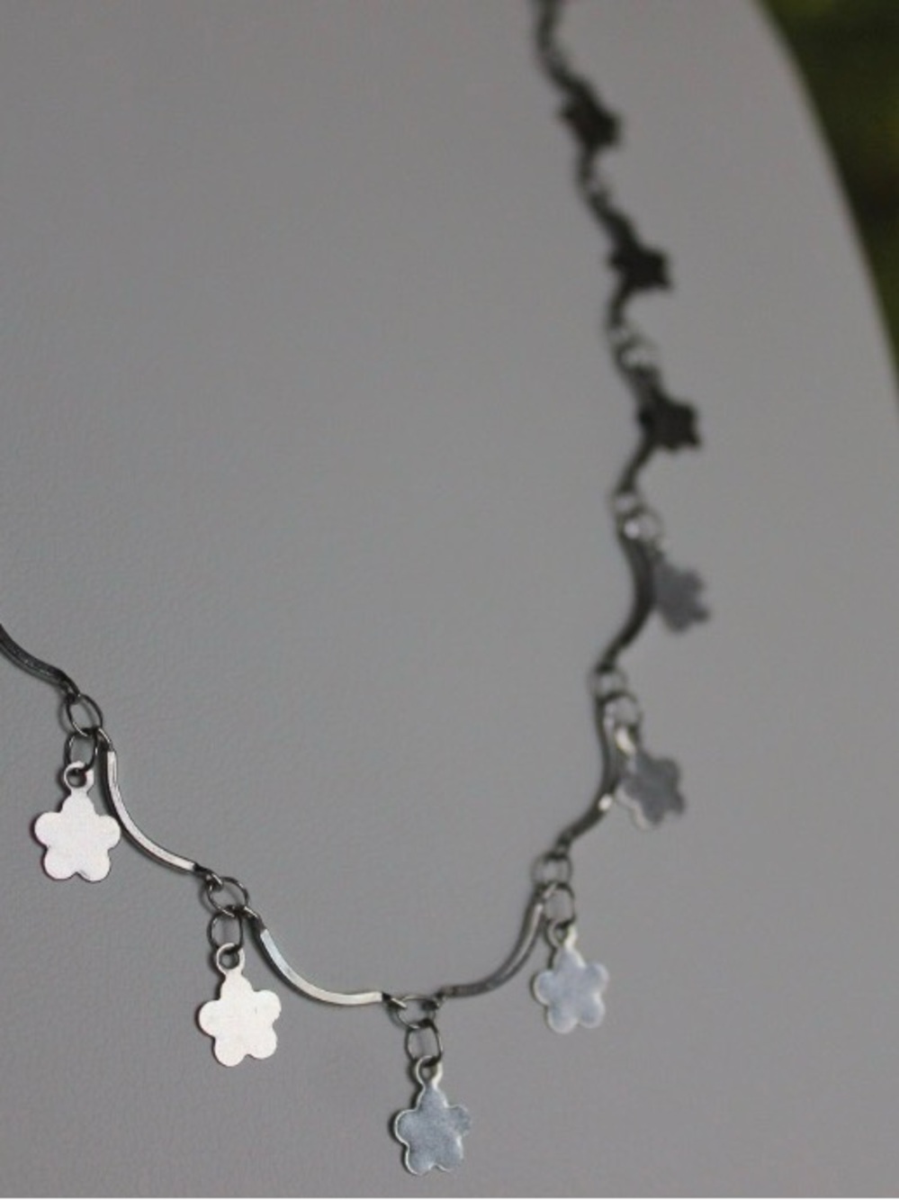 Silver Flower Charm Necklace - Women Jewelry